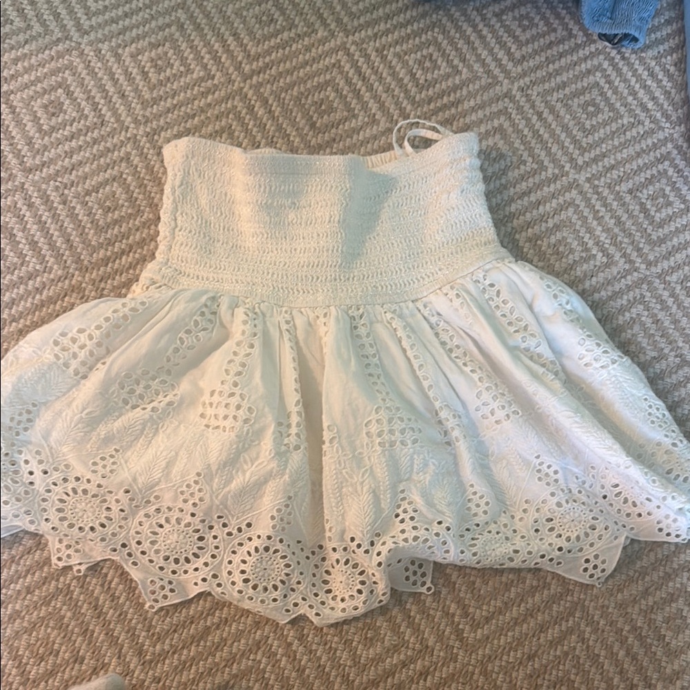 HEMANT & NANDITA White Mini Skirt